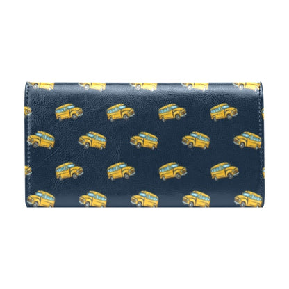 School Bus Print Design LKS304 Women's Trifold Wallet