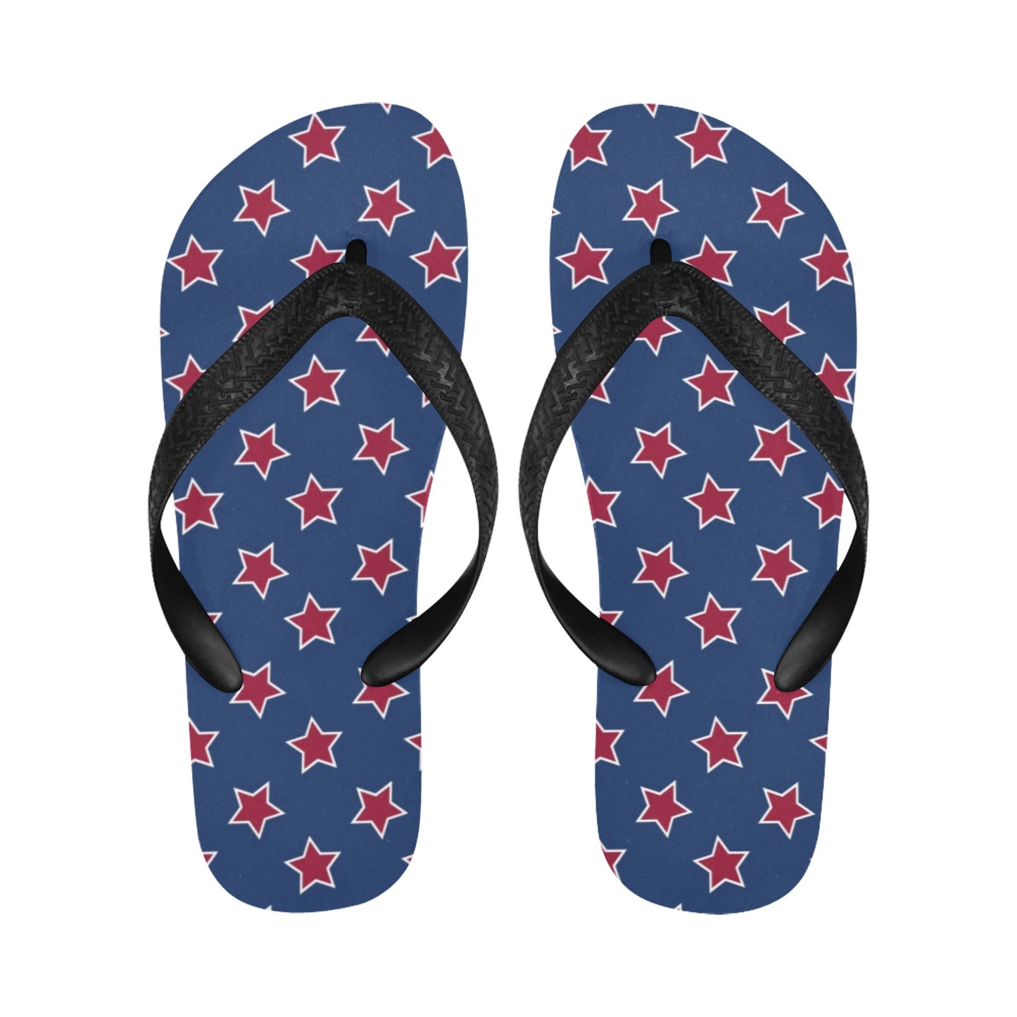 Star Red Blue Print Design LKS301 Flip Flops