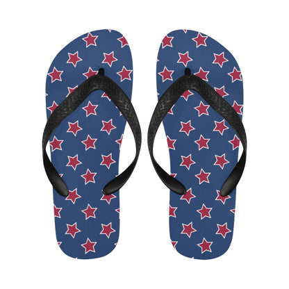 Star Red Blue Print Design LKS301 Flip Flops