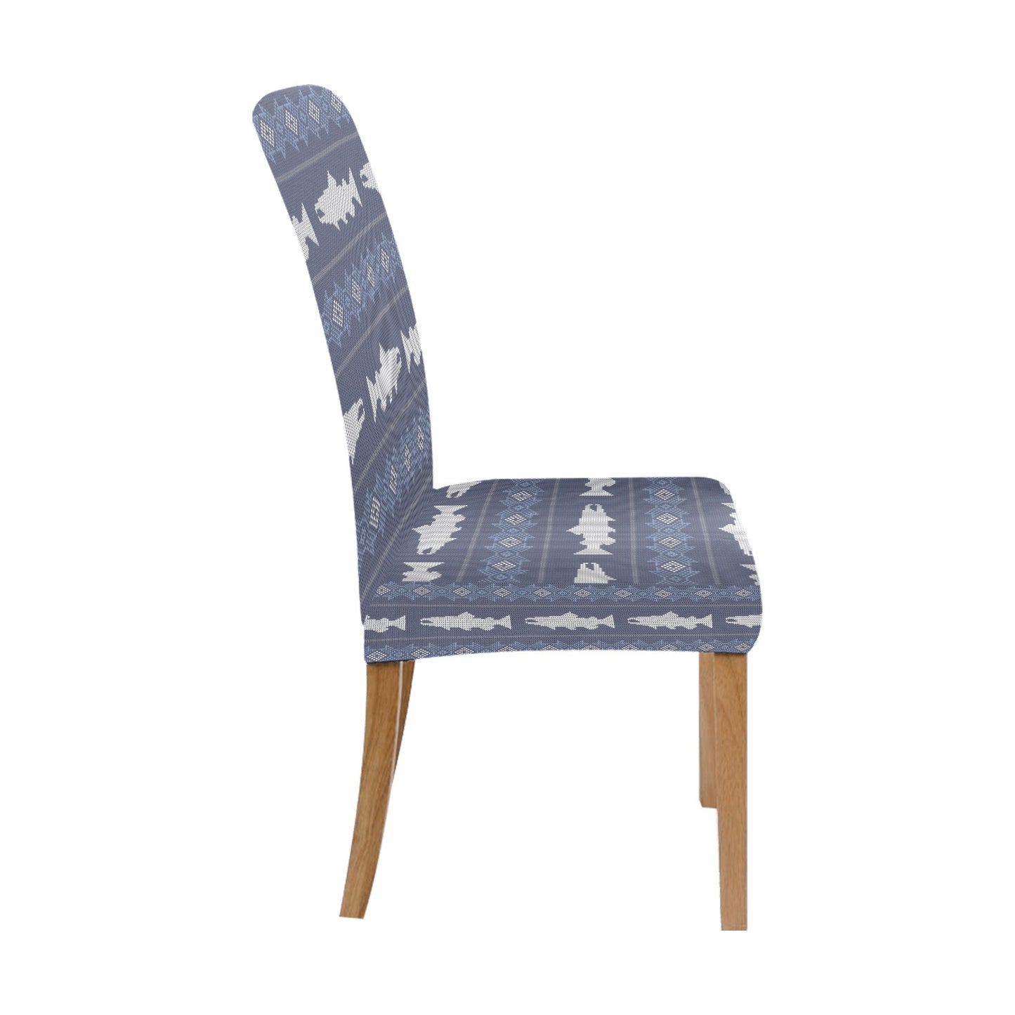 Salmon Fish Knit Style Print Design LKS304 Dining Chair Slipcover