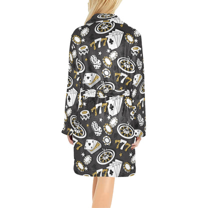 Casino Pattern Print Design 05 Women's Fleece Robe