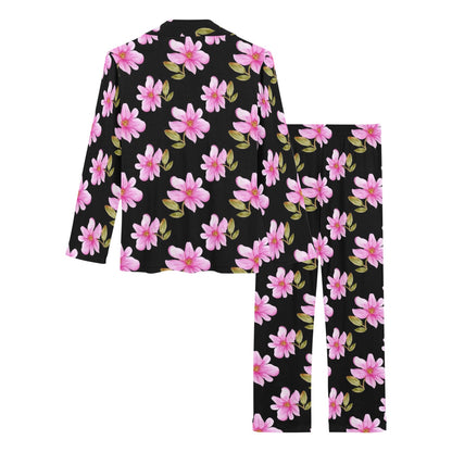 Magnolia Pattern Print Design MAG06 Women's Long Pajama Set