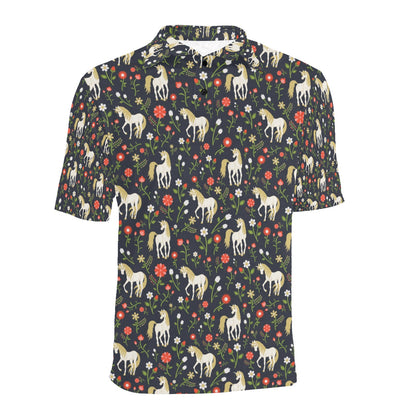Unicorn Print Design LKS301 Men Polo Shirt
