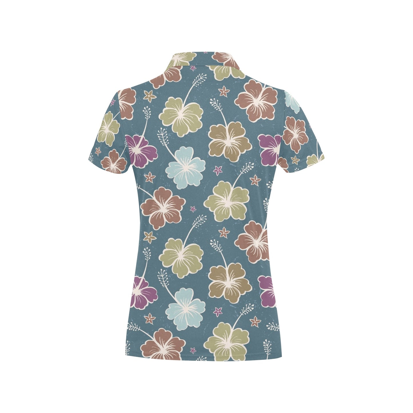 Hibiscus Pattern Print Design HB033 Women's Polo Shirt