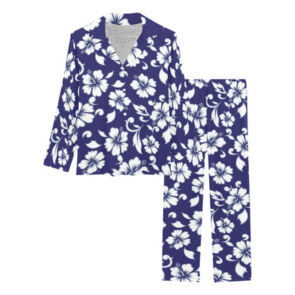 Hibiscus Pattern Print Design HB010 Women's Long Pajama Set