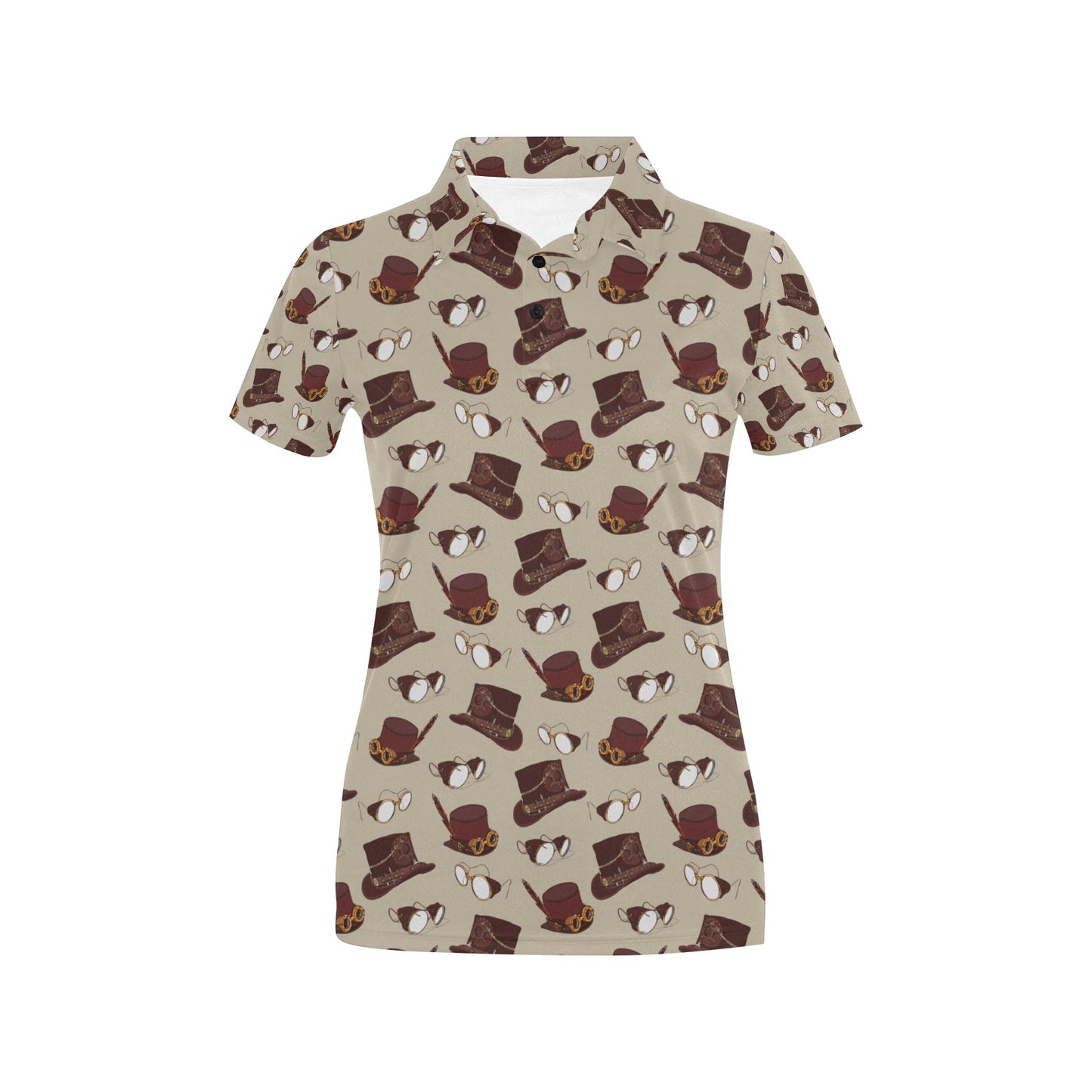 Steampunk Hat Print Design LKS301 Women's Polo Shirt