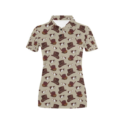 Steampunk Hat Print Design LKS301 Women's Polo Shirt