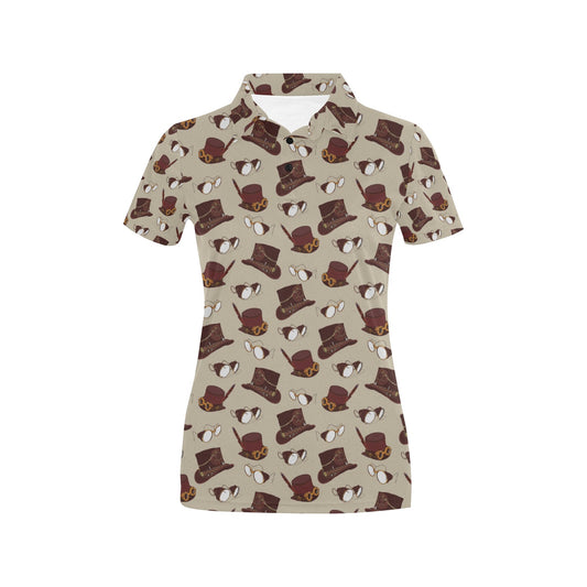 Steampunk Hat Print Design LKS301 Women's Polo Shirt