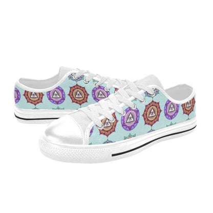 Third Eye Print Design LKS302 Women's White Low Top Shoes