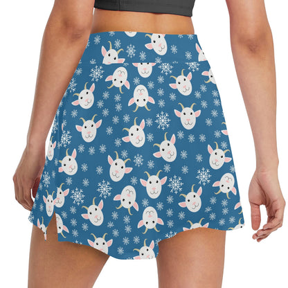 Goat Print Design LKS402 17" Golf & Pickleball Skort with Pockets