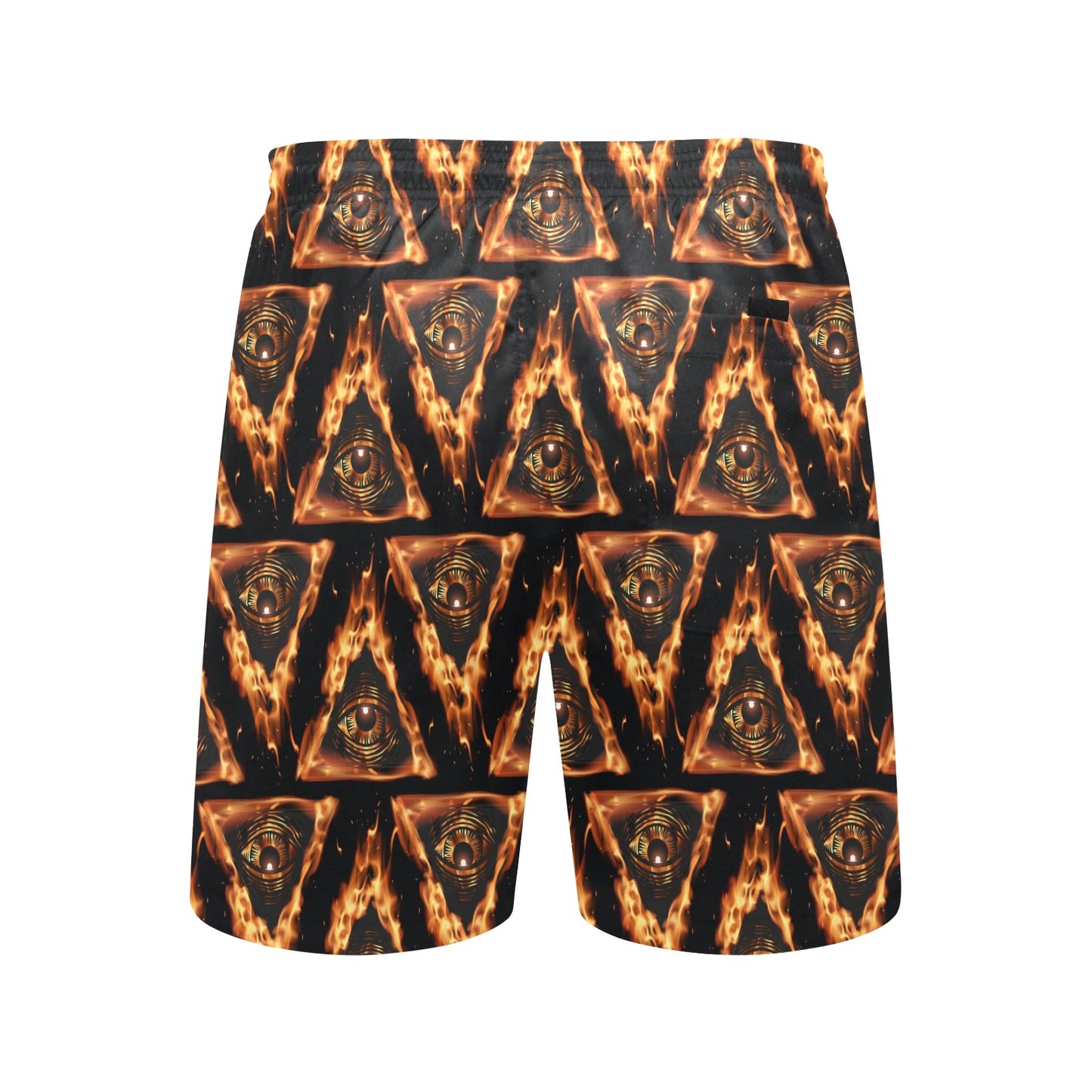 Eye of Horus in Flame Print Men's Swim Trunks Beach Shorts