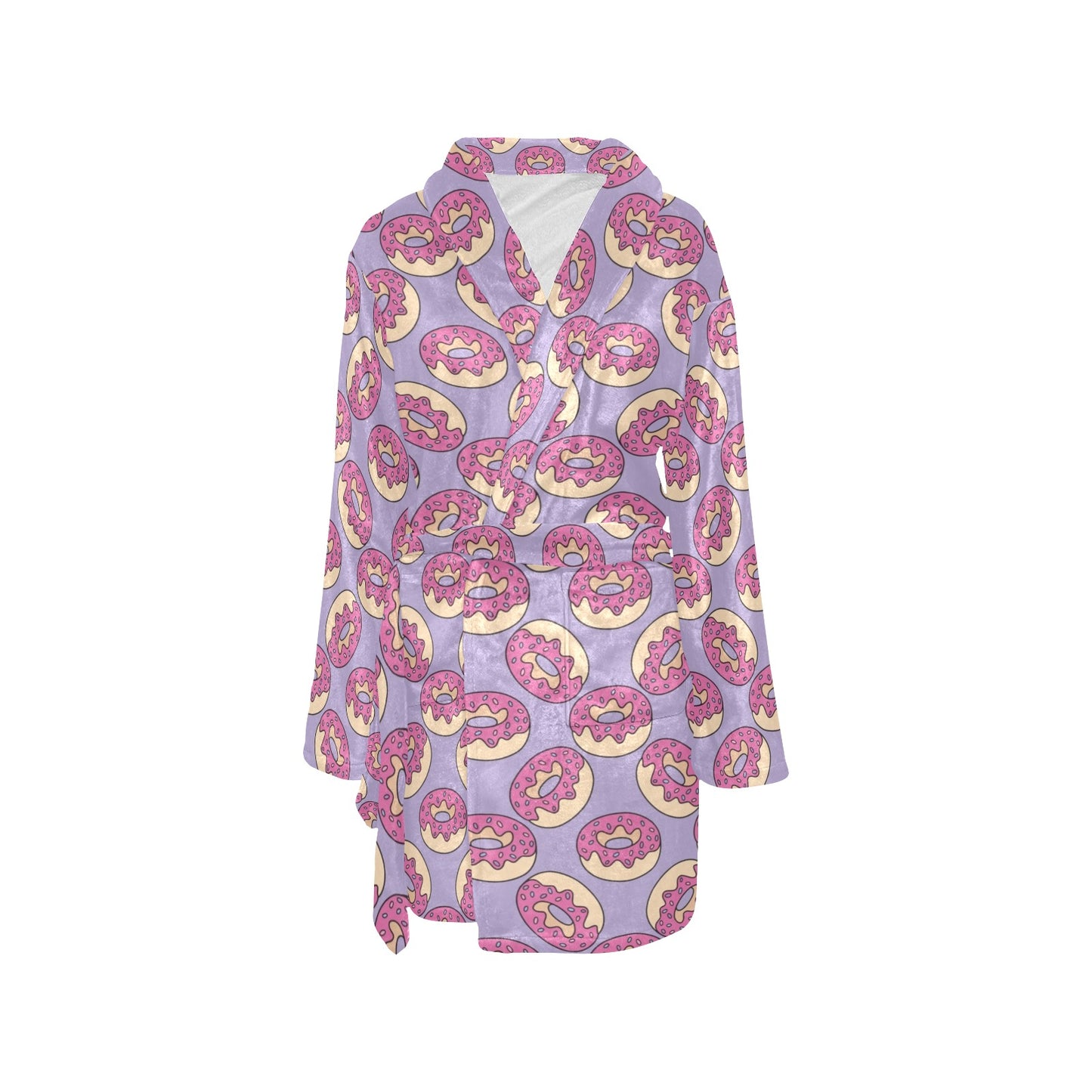 Donut Pattern Print Design DN015 Women's Fleece Robe