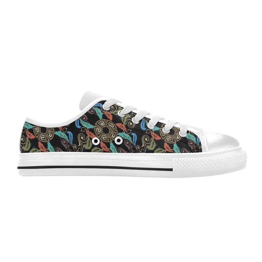 Ancient Greek Print Design LKS308 Women's White Low Top Shoes