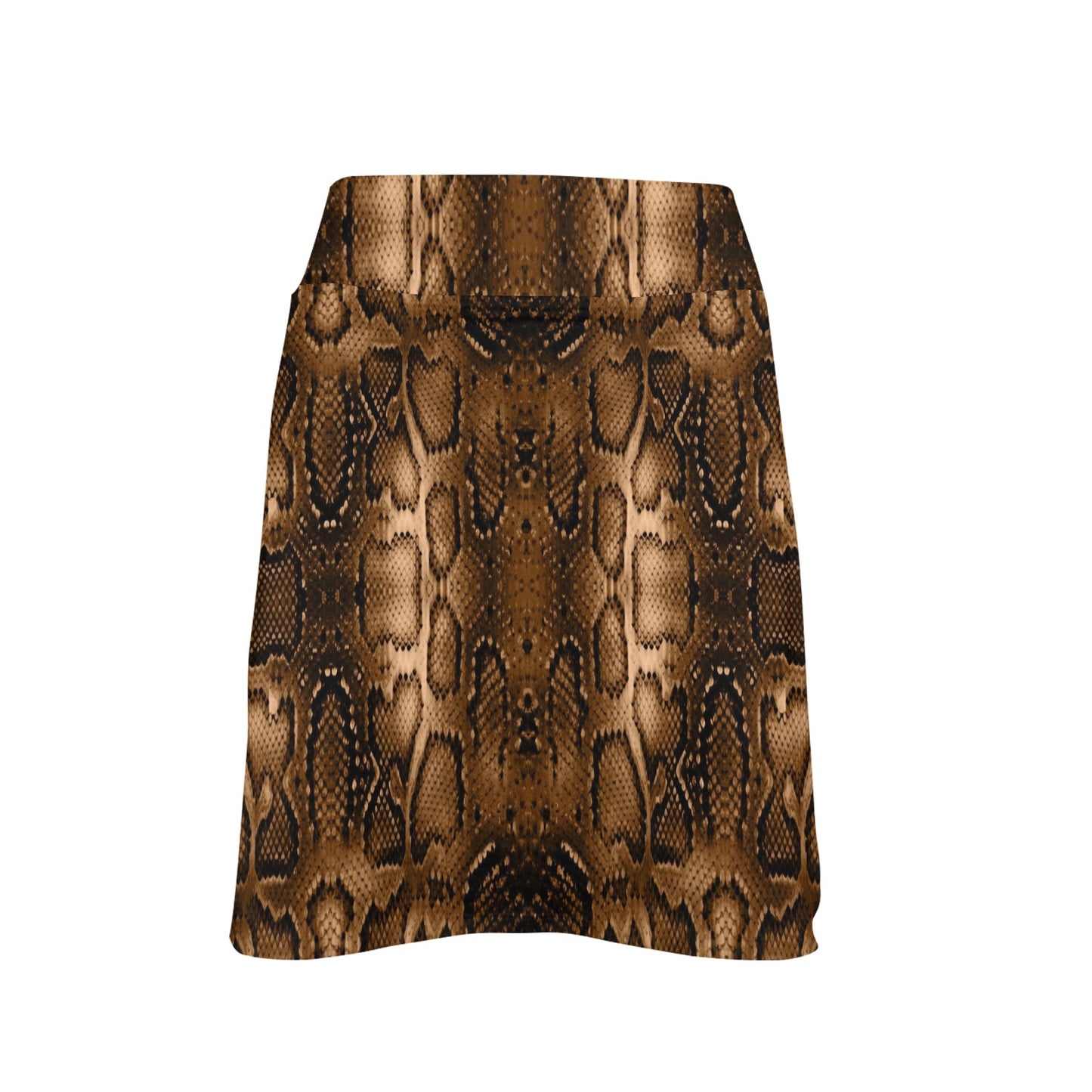 Snake Skin Brown Print 17" Golf & Pickleball Skort with Pockets