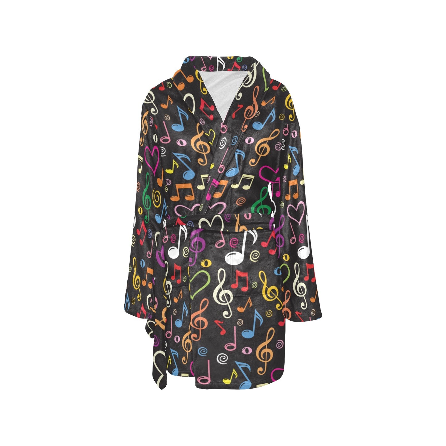 Music note Pattern Print Design A01 Women's Fleece Robe