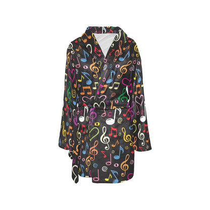 Music note Pattern Print Design A01 Women's Fleece Robe