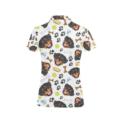 Rottweiler Pattern Print Design A04 Women's Polo Shirt