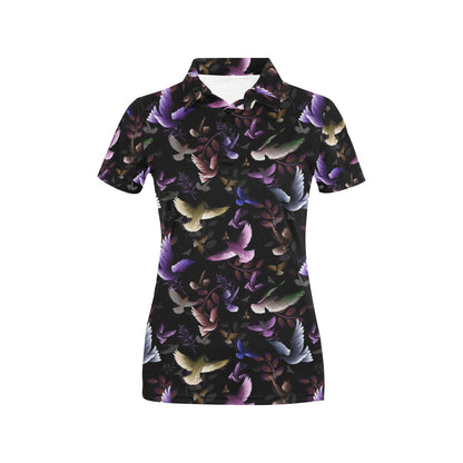 Pigeon Pattern Print Design 01 Women's Polo Shirt