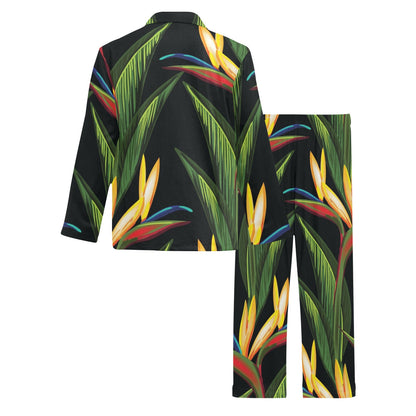 Bird Of Paradise Pattern Print Design BOP012 Men's Long Pajama Set