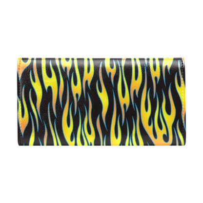 Flame Fire Yellow Pattern Women's Trifold Wallet