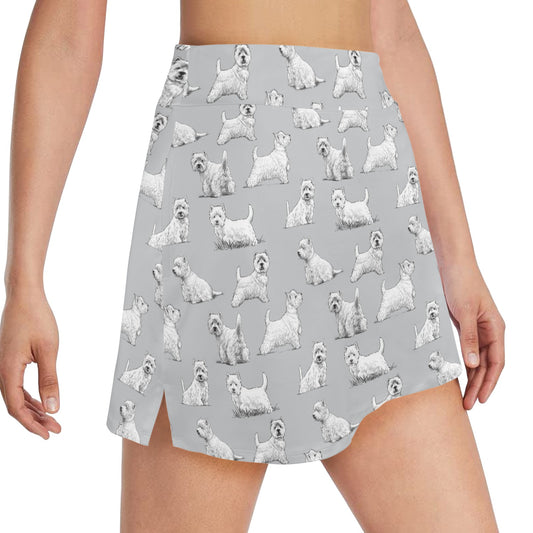 Scottish Terriers Print Design LKS3011 17" Golf & Pickleball Skort with Pockets