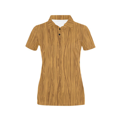 Wood Texture Print Design LKS301 Women's Polo Shirt