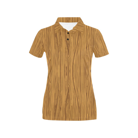 Wood Texture Print Design LKS301 Women's Polo Shirt
