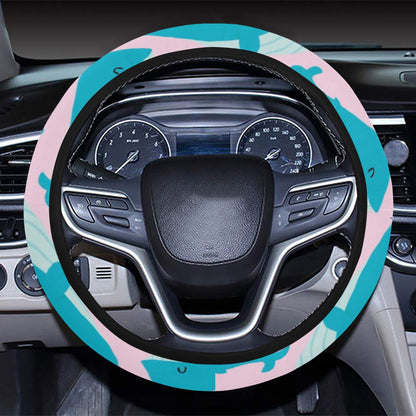 Whale Print Design LKS302 Steering Wheel Cover with Elastic Edge