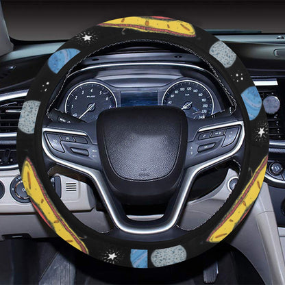 UFO Alien Print Design LKS306 Steering Wheel Cover with Elastic Edge