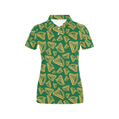 Harp Pattern Print Design 03 Women's Polo Shirt