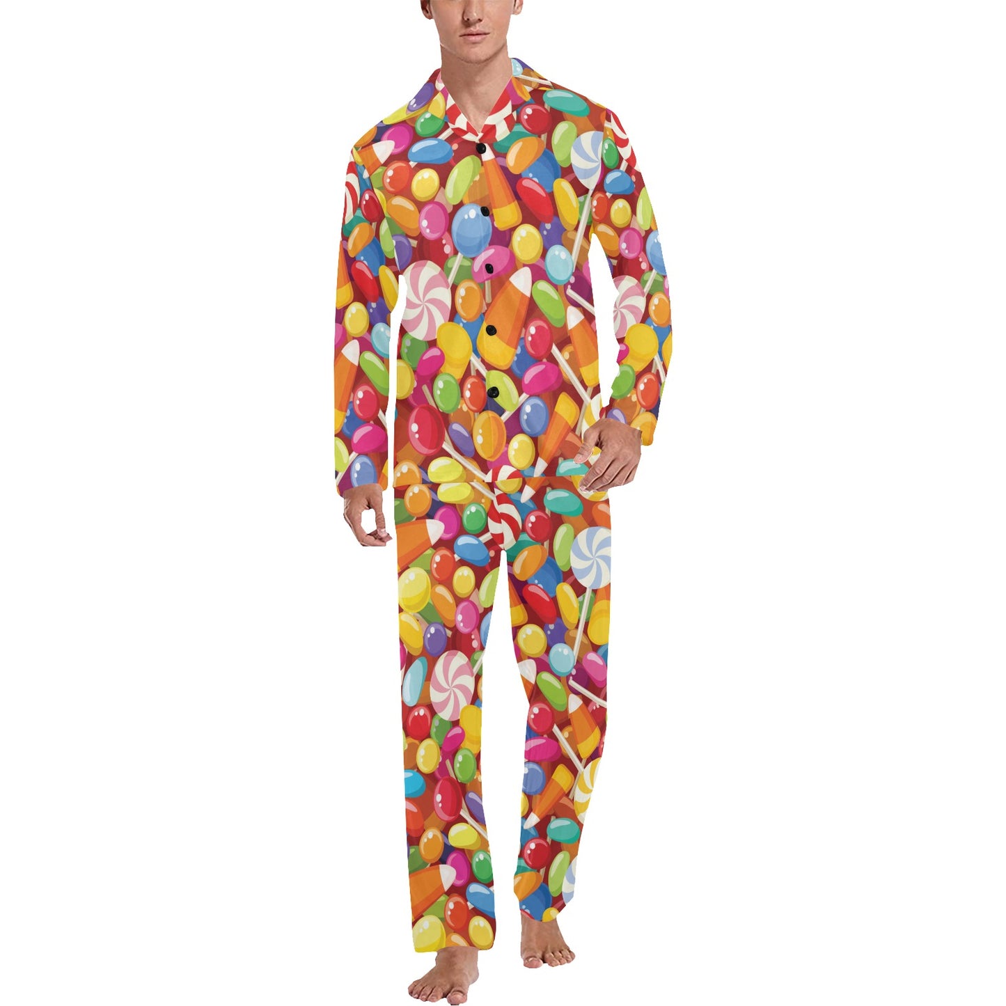 Candy Pattern Print Design 02 Men's Long Pajama Set