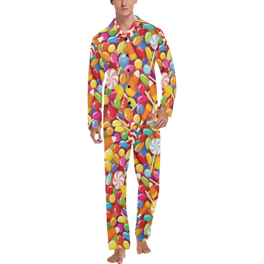Candy Pattern Print Design 02 Men's Long Pajama Set