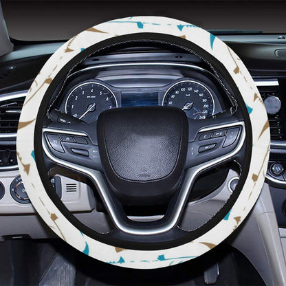 Tuna Fish Print Design LKS301 Steering Wheel Cover with Elastic Edge