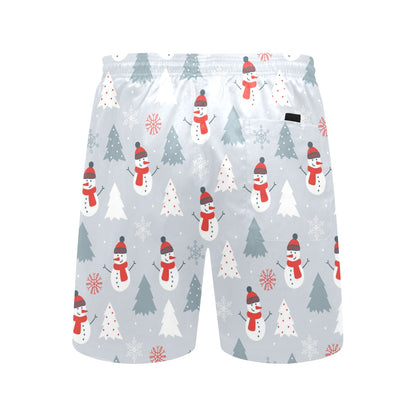 Snowman Print Design LKS302 Men's Swim Trunks Beach Shorts