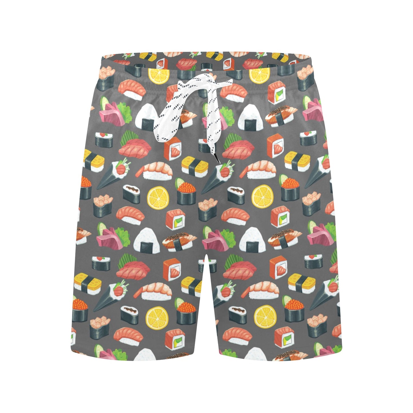 Sushi Pattern Print Men's Swim Trunks Beach Shorts