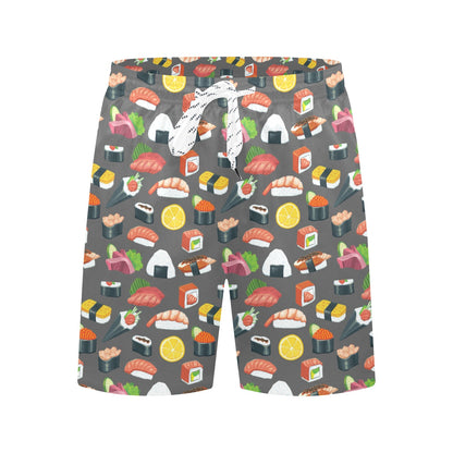 Sushi Pattern Print Men's Swim Trunks Beach Shorts