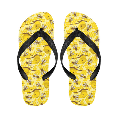 Bee With Honeycomb Print Design LKS302 Flip Flops