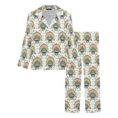 Boho Pattern Print Design 04 Women's Long Pajama Set