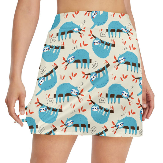 Sloth Print Design LKS3011 17" Golf & Pickleball Skort with Pockets