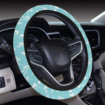 Sweet Pea Print Design LKS302 Steering Wheel Cover with Elastic Edge