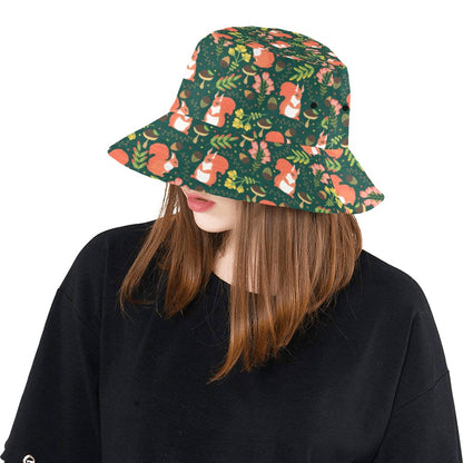 Squirrel Print Design LKS302 Unisex Bucket Hat