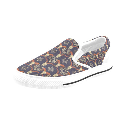 Buffalo Head Print Design LKS403 White Slip Ons Canvas Women's Shoes