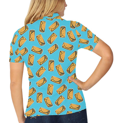 Burrito Print Design LKS301 Women's Polo Shirt
