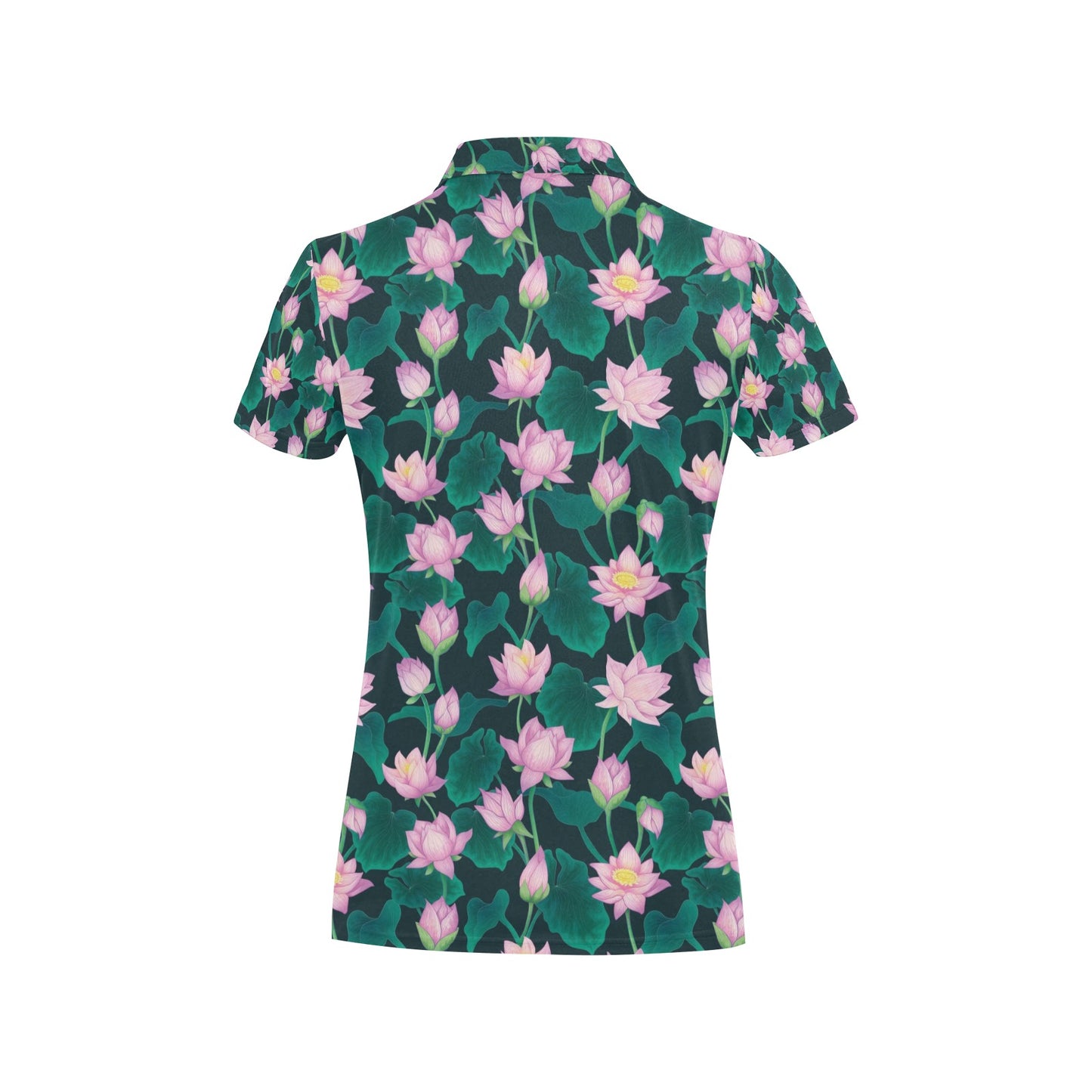 Water Lily Print Design LKS302 Women's Polo Shirt