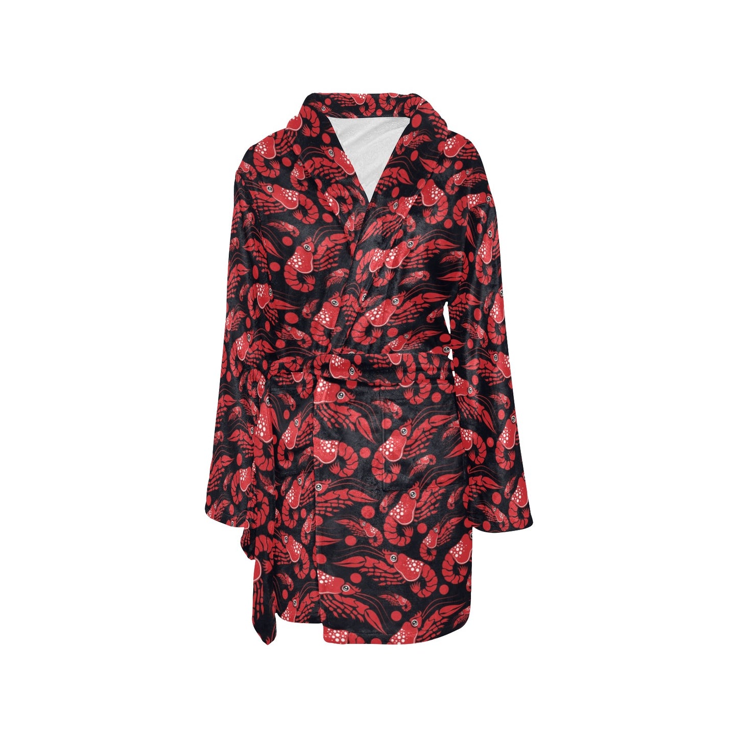 Shrimp Print Design LKS303 Women's Fleece Robe