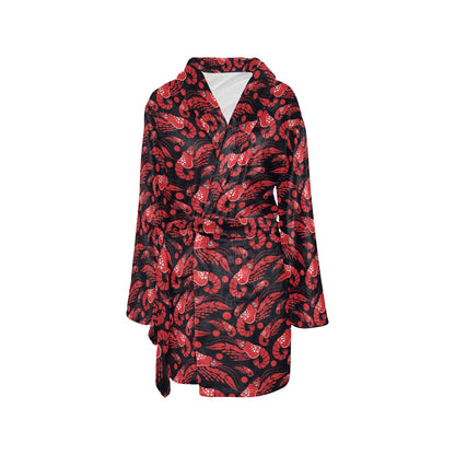 Shrimp Print Design LKS303 Women's Fleece Robe