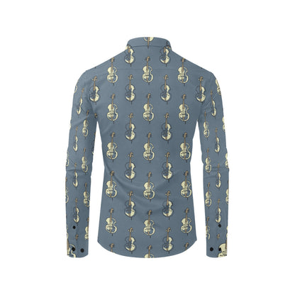 Violin Print Design LKS403 Men's Long Sleeve Dress Shirt