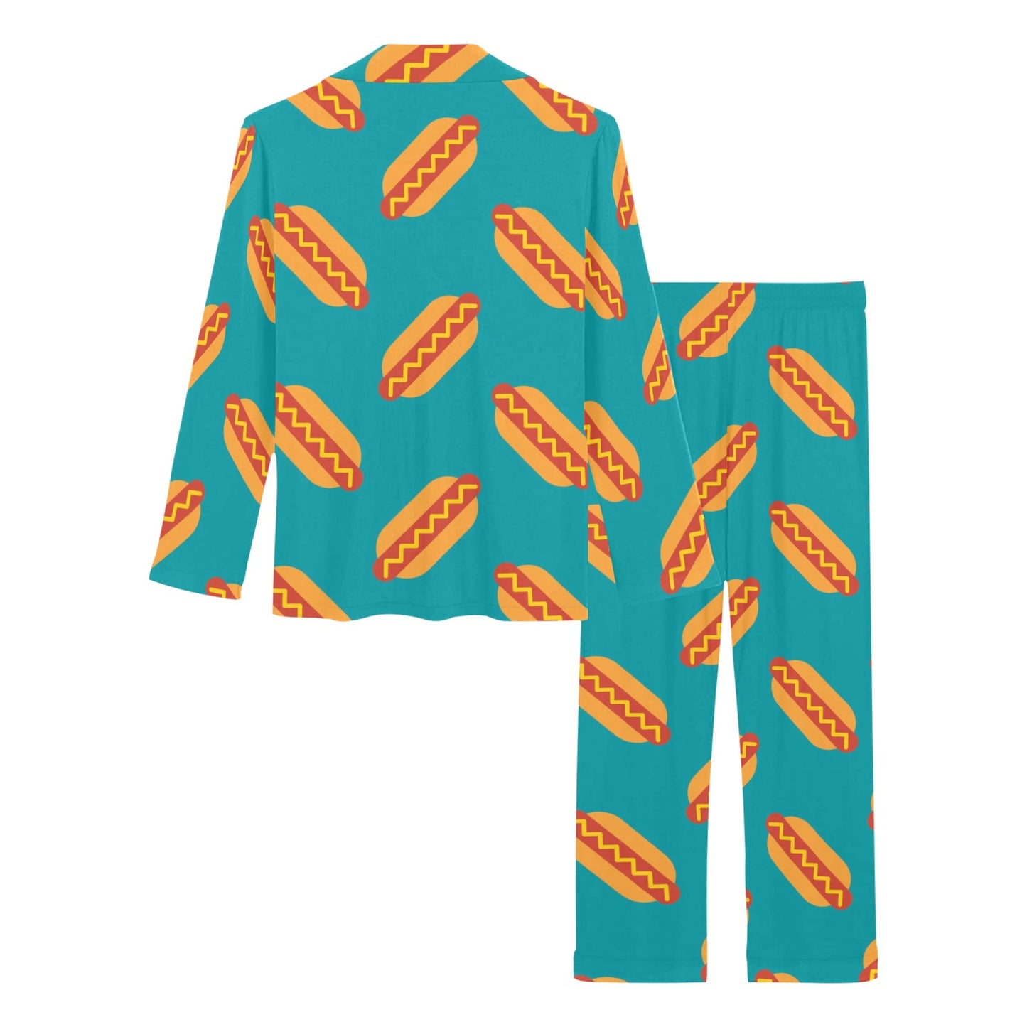 Hot Dog Pattern Print Design 03 Women's Long Pajama Set
