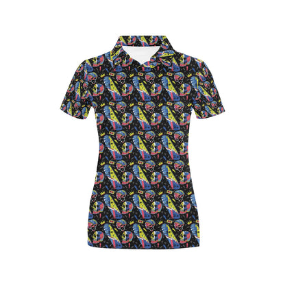 Skateboard Print Design LKS304 Women's Polo Shirt
