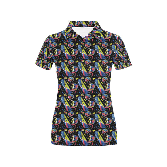 Skateboard Print Design LKS304 Women's Polo Shirt